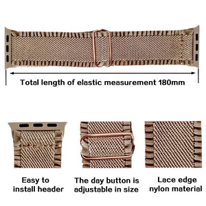 Soft Stretch Nylon Loop Band Apple Watch Series Compatible 38 40 41 42 44 45 46