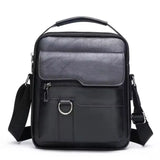 Cross Body Leather Bag Waterproof 10.2"x8.6"x2.75" Khaki Brown Black Free Ship U