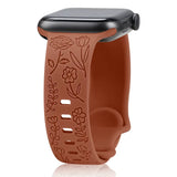 Engraved Roses Band for Apple Watch 38/40/41mm & 42/45/46/49/ Ultra Ailicone