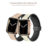 Leather Band Magentic Clasp for Apple Watch 38/40/41  & 42/44/45/46/49/Ultra