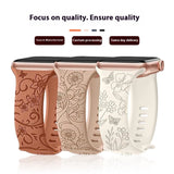 Butterfly Engraved Silicone Band for Apple Watch 38/40/41mm & 42/45/46/49/ Ultra