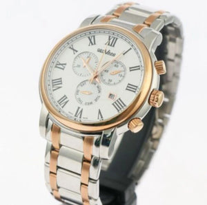 GEOVANI Swiss 45mm Stainless Steel & PVD Gold Chronograph Watch 5ATM GOC555