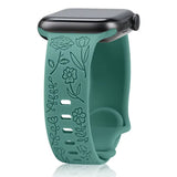 Engraved Roses Band for Apple Watch 38/40/41mm & 42/45/46/49/ Ultra Ailicone