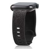 Engraved Roses Band for Apple Watch 38/40/41mm & 42/45/46/49/ Ultra Ailicone