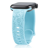 Engraved Roses Band for Apple Watch 38/40/41mm & 42/45/46/49/ Ultra Ailicone
