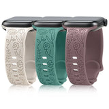Engraved Roses Band for Apple Watch 38/40/41mm & 42/45/46/49/ Ultra Ailicone