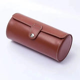 Leather Watch Roll Holds 1 to 3 Watches Black Brown