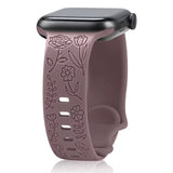 Engraved Roses Band for Apple Watch 38/40/41mm & 42/45/46/49/ Ultra Ailicone