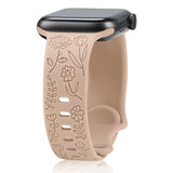 Engraved Roses Band for Apple Watch 38/40/41mm & 42/45/46/49/ Ultra Ailicone