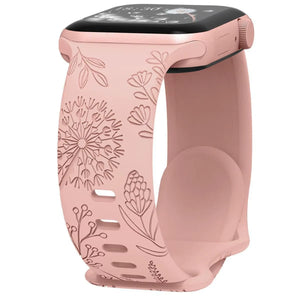 Engraved Dandelion Band for Apple Watch 38/40/41mm $ 42/45/46/49/ Ultra Silicone