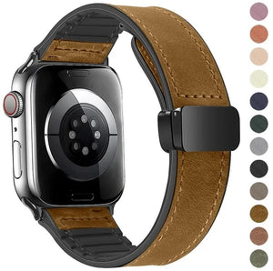 Leather Band Magentic Clasp for Apple Watch 38/40/41  & 42/44/45/46/49/Ultra