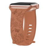 Butterfly Engraved Silicone Band for Apple Watch 38/40/41mm & 42/45/46/49/ Ultra