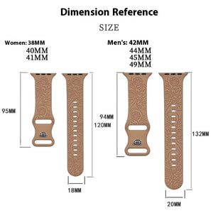 Butterfly Engraved Silicone Band for Apple Watch 38/40/41mm & 42/45/46/49/ Ultra
