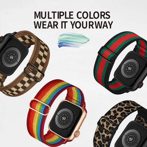Soft Stretch Nylon Loop Band Apple Watch Series Compatible 38 40 41 42 44 45 46