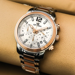 Optima - Swiss Chronograph - OSC399-SR-1 
 Swiss quartz chronograph. 45 mm OSC399 30 m (3 ATM / 100 feet)