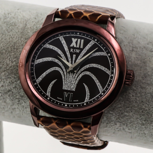RSW - Swiss Watch - RSW9141-CL-4   Swiss made Quartz 46.75 mm RSW9141 Brown Genuine Leather Strap with butterfly clasp. 21.60mm width